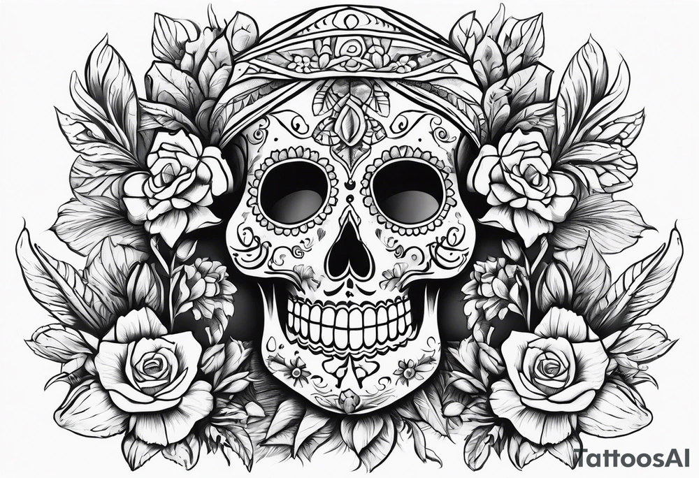 Mexico day of dead tattoo idea