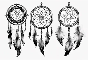 Phoenix flying dream catcher tattoo idea