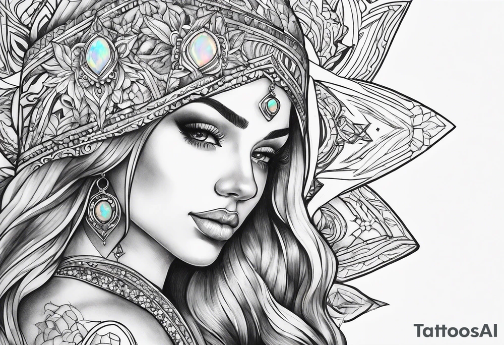 Opal gem stone tattoo idea