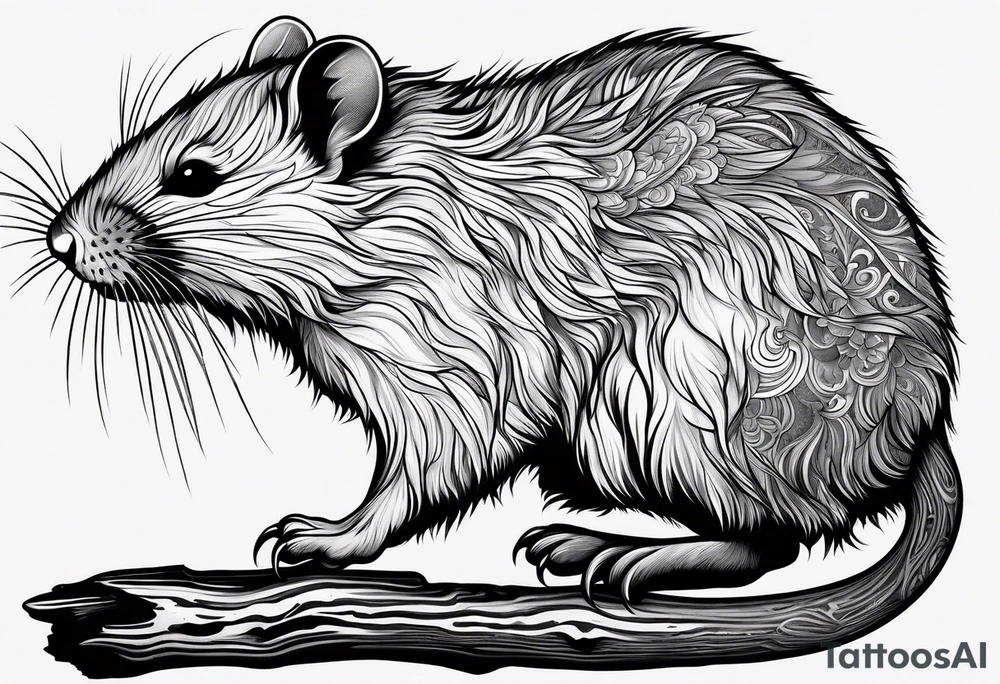 Wood rat, feminine, gentle, beautiful, small likes tattoo idea