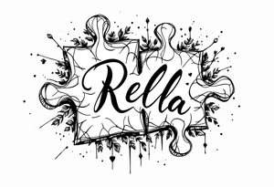 Puzzle piece tattoo where one of the pieces says Rella with an heart tattoo idea