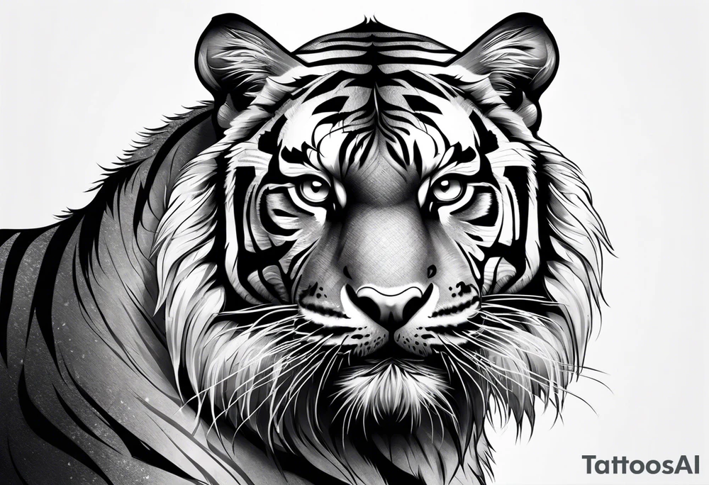Tiger on cross tattoo idea