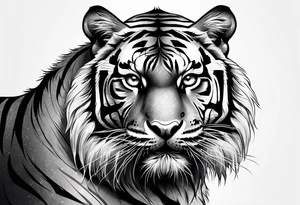 Tiger on cross tattoo idea