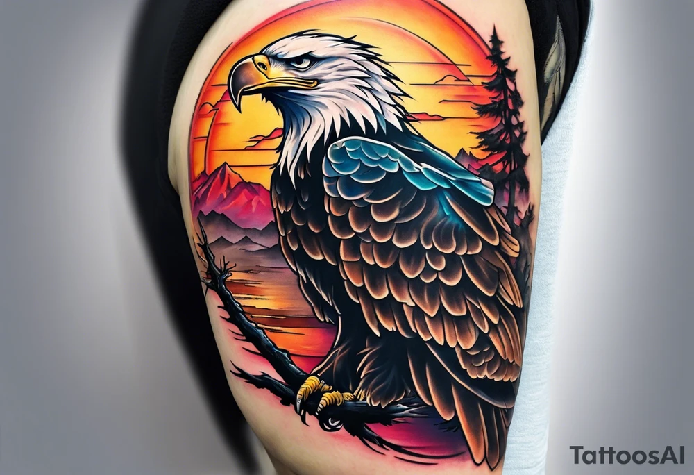 eagle playing guitar tattoo idea