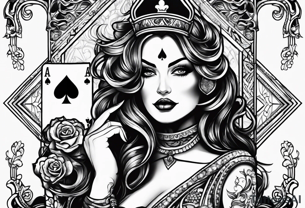 queen of spades  bikini tattoo idea