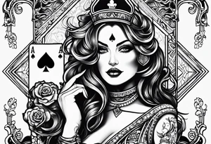 queen of spades  bikini tattoo idea