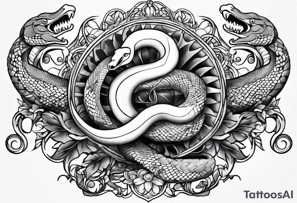 Snakes and doves tattoo idea