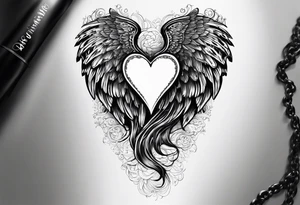 fingerprint heart for back of the neck, with quote "the ocean knew her story" going down the spine , with dying angel wings on the rest of the back tattoo idea