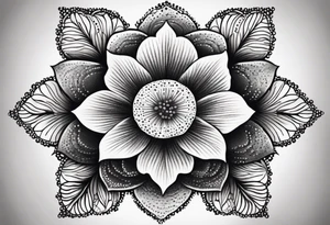 ornaments of flowers tattoo idea