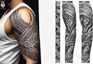 Polynesian tribal pattern forearm tattoo idea