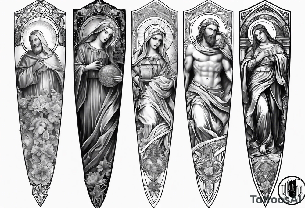 catholic sleeve tattoo idea