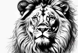 Lion half dace lion half delicate tattoo idea