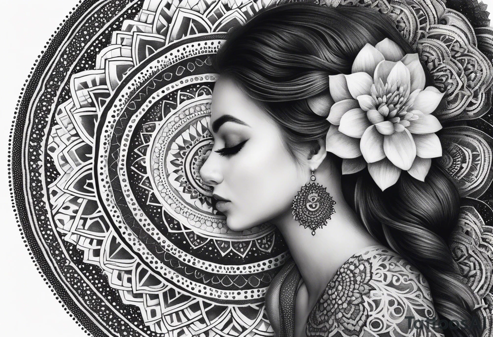 Lace and mandala tattoo idea