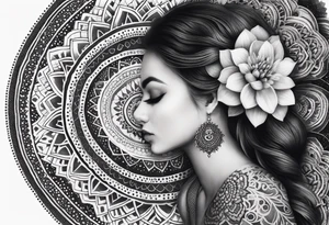 Lace and mandala tattoo idea