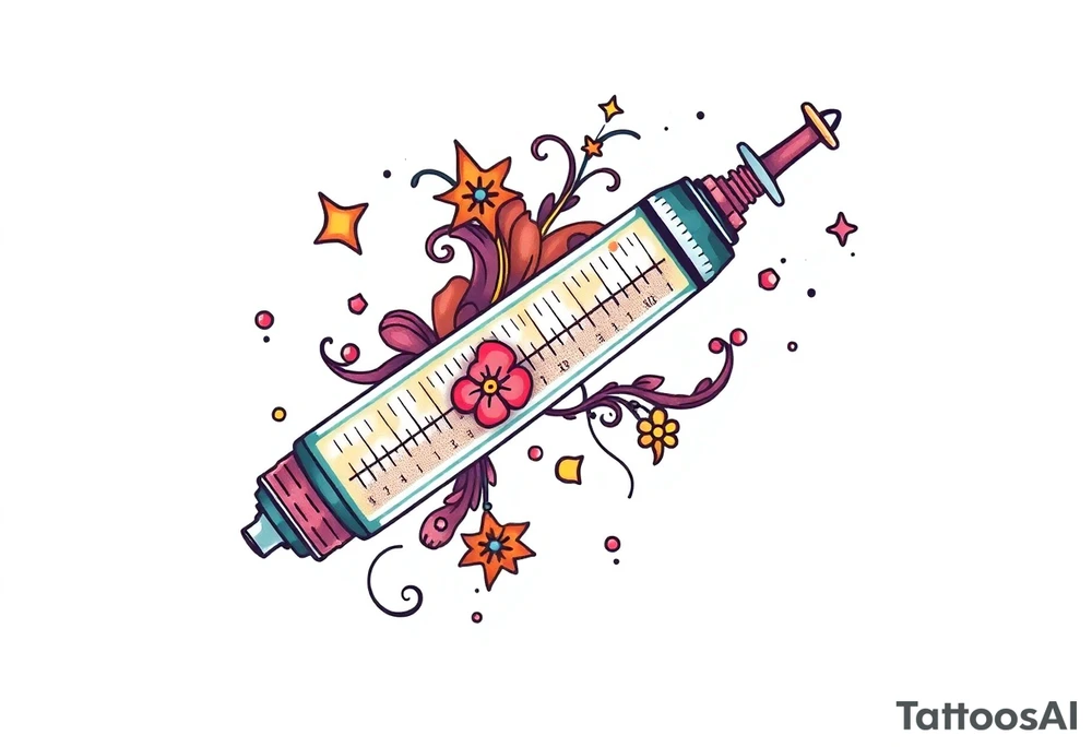 Syringe full of super powers tattoo idea