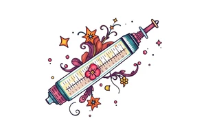 Syringe full of super powers tattoo idea