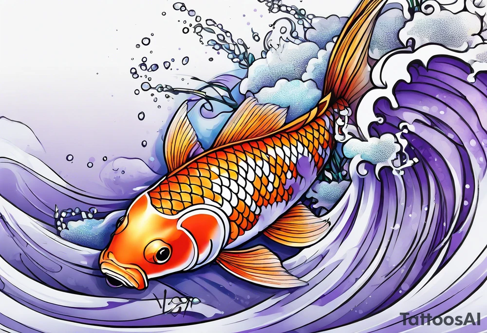 Lavender koi tattoo idea