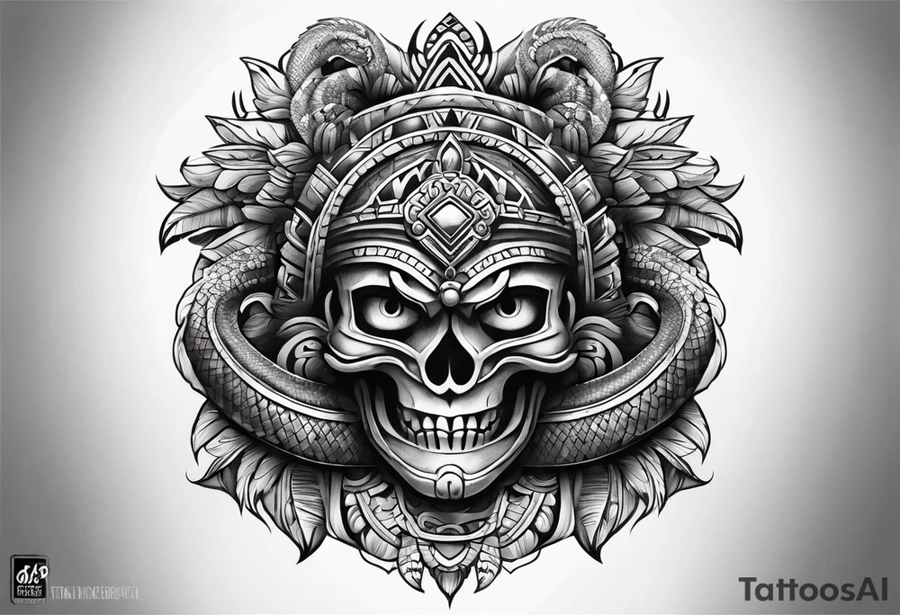 aztec snake sleeve tattoo idea