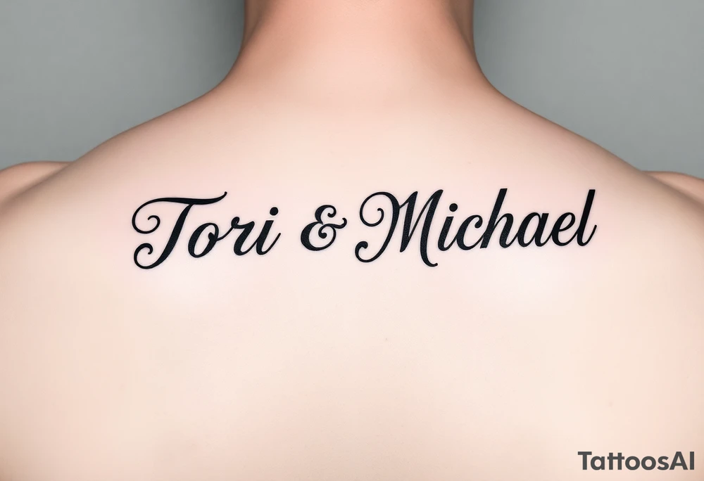 The names Tori and Michael in different fonts tattoo idea