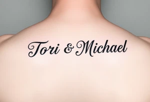The names Tori and Michael in different fonts tattoo idea