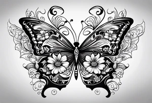 day of the dead butterfly tattoo idea