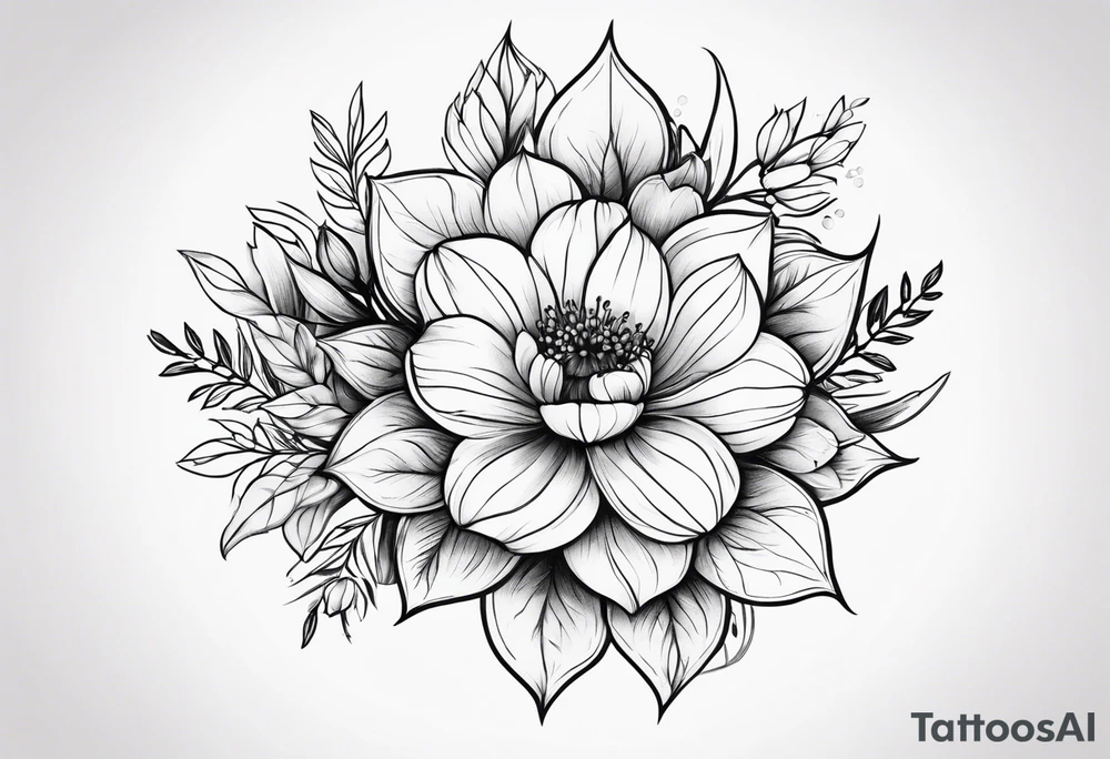 birth flower tattoo idea