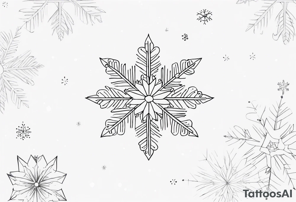 Dainty Snowflake tattoo idea