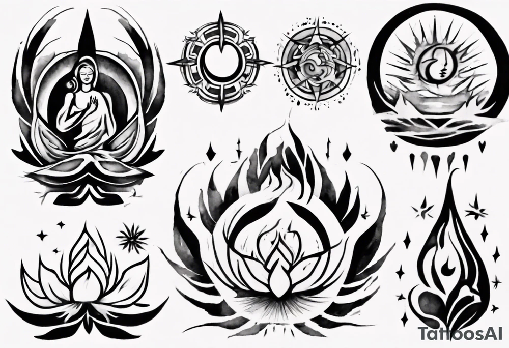 Abstract inner peace tattoo idea