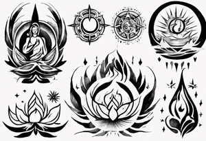 Abstract inner peace tattoo idea