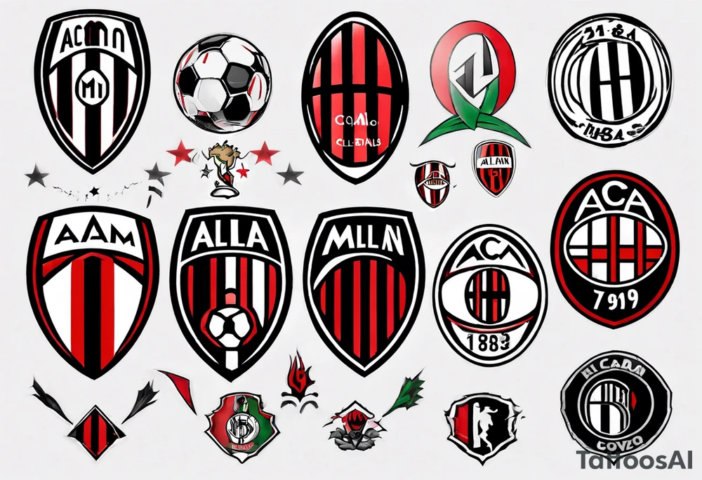 ac milan, soccer, ultras fan tattoo idea