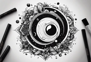A tattoo that reflects my interest in black holes. tattoo idea