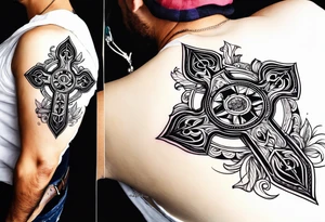 Anchor cross tattoo idea
