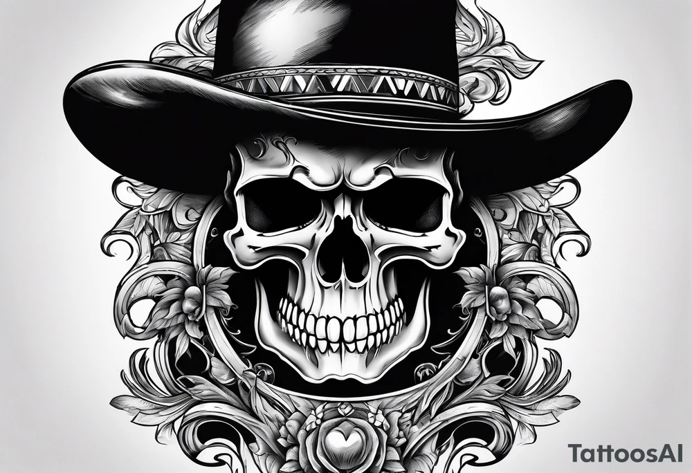 Cow-boy skull tattoo idea