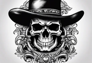 Cow-boy skull tattoo idea