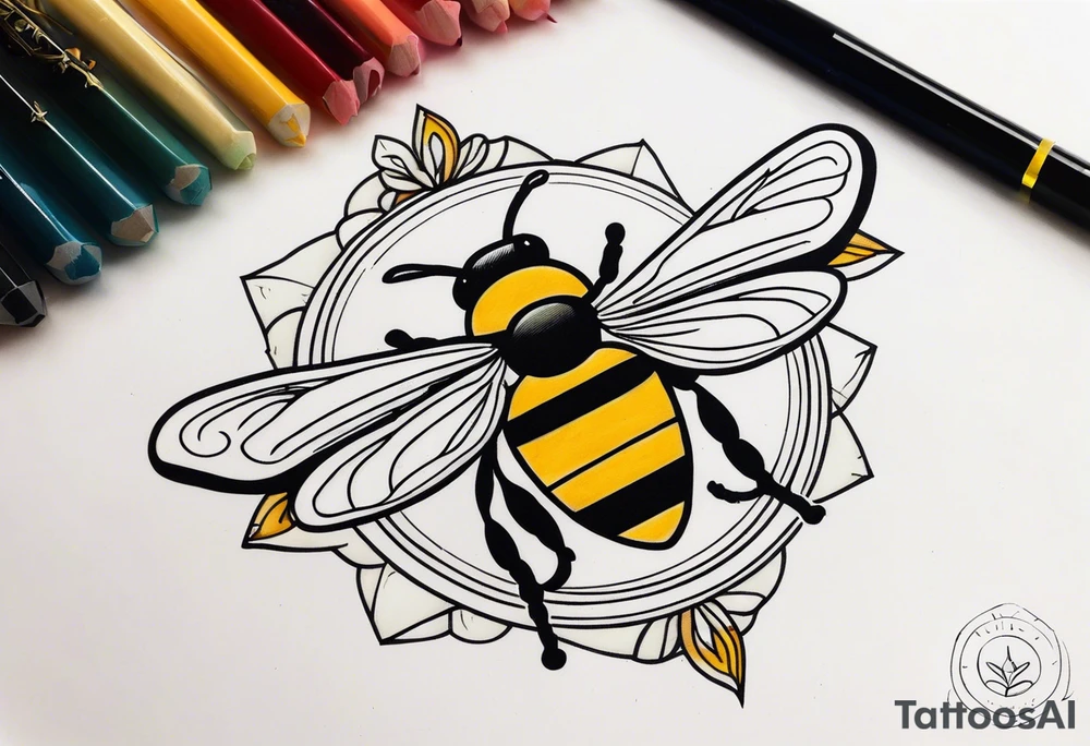 libra with bee tattoo idea