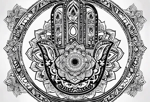 Hamsa hand, tree of life, infinity, chakras, lotus, mandala tattoo idea