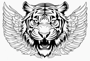 Tiger with wings for memorial piece including remembrance of dead father tattoo idea