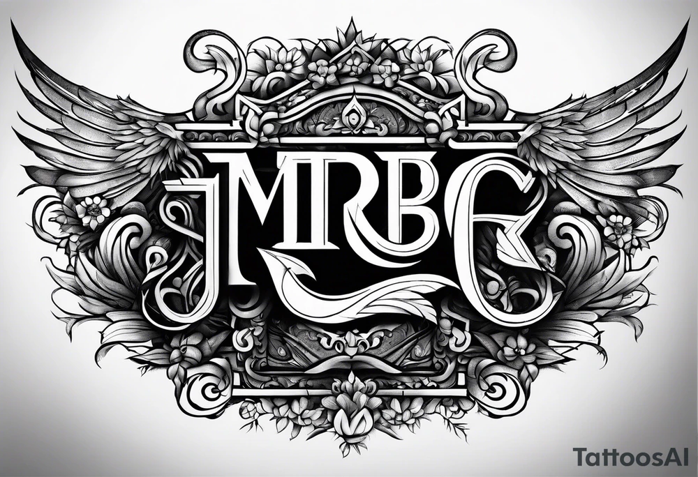 only letters "MRBG" tattoo idea