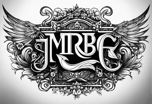 only letters "MRBG" tattoo idea