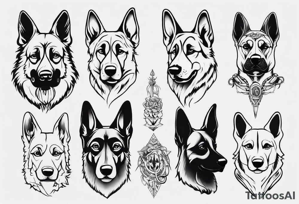 German shepherd dog tattoo idea