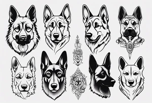 German shepherd dog tattoo idea