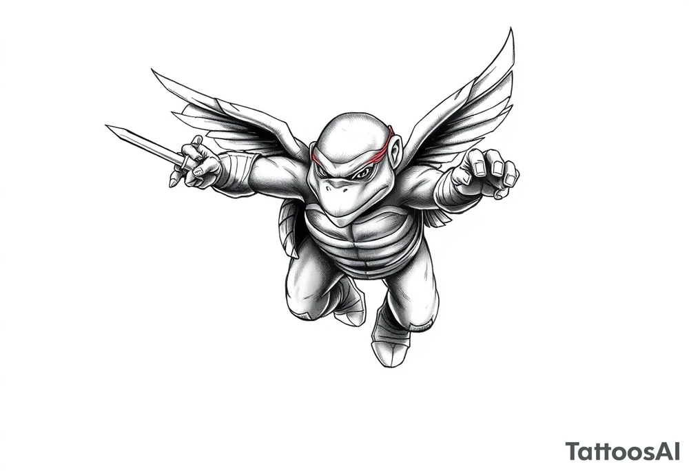 Flying ninja monkey turtle tattoo idea