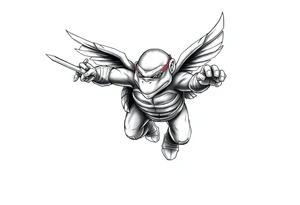 Flying ninja monkey turtle tattoo idea
