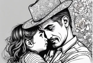 tall man holding little girl, in memory of Drew tattoo idea