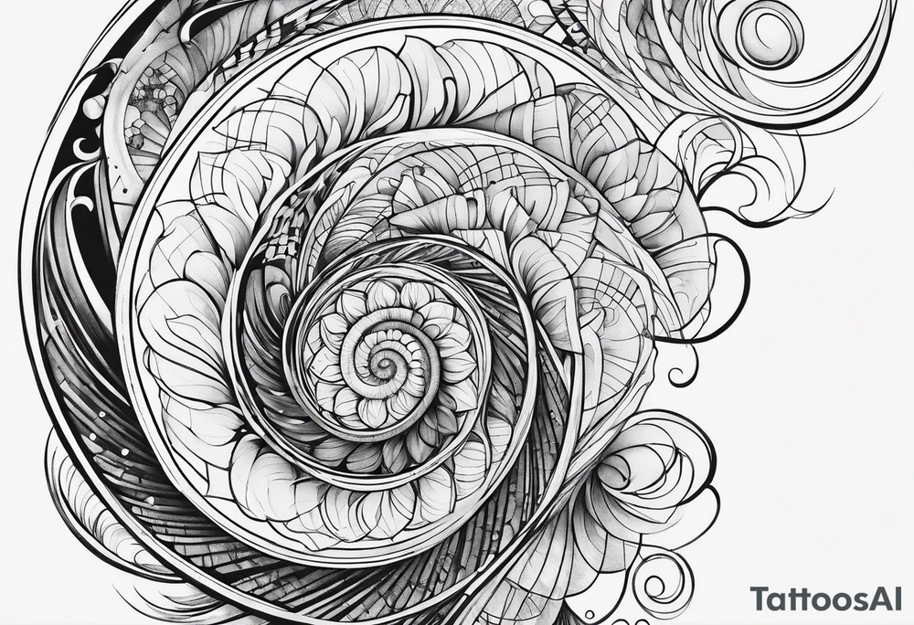 written Fibonacci numbers tattoo idea
