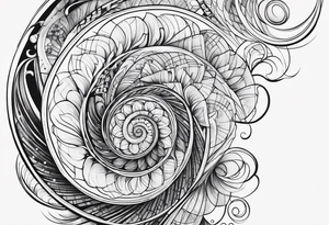 written Fibonacci numbers tattoo idea