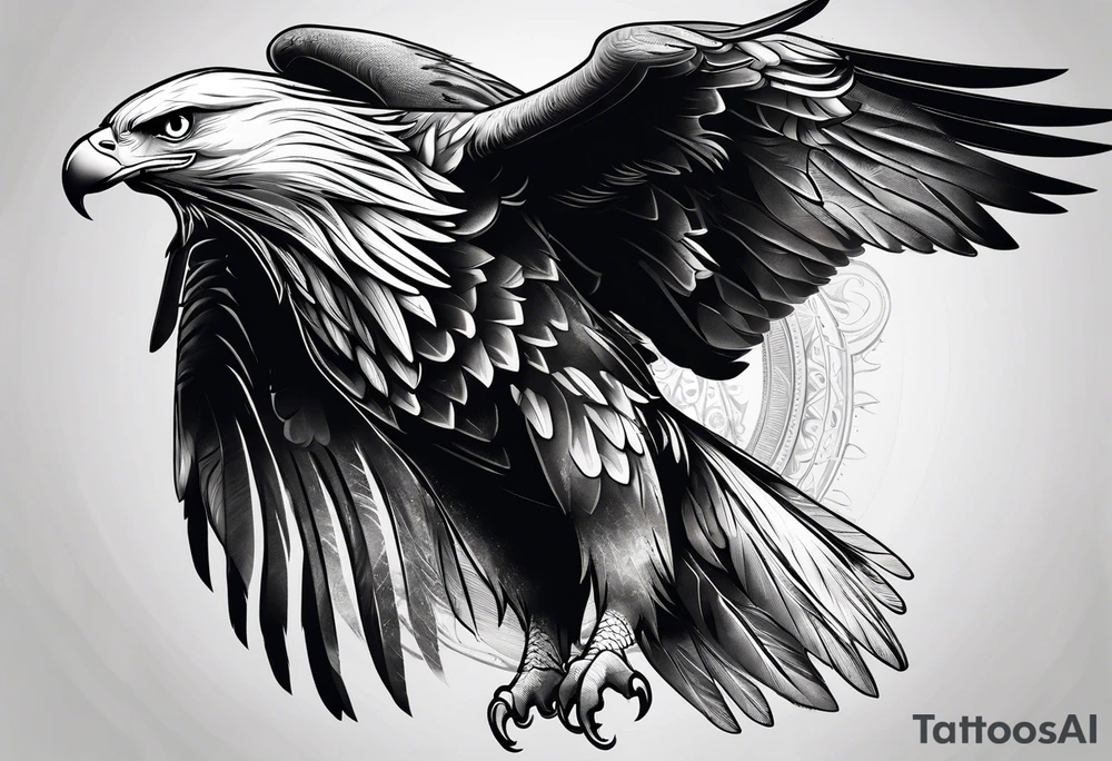 eagle full body fly tattoo idea