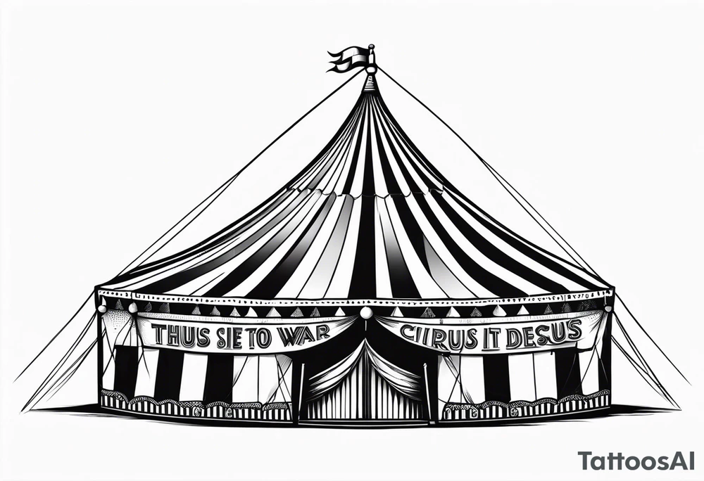 Big top circus tent with text thuis is waar het circus is tattoo idea