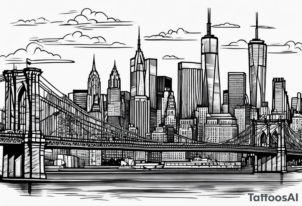Brooklyn skyline tattoo idea