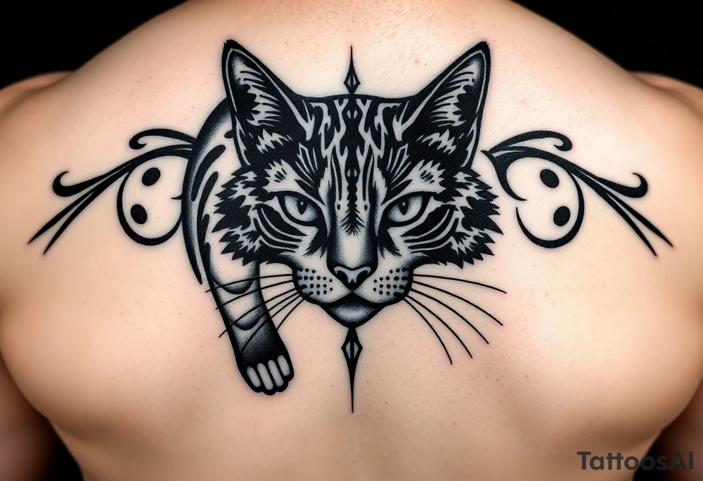 black cat tattoo idea
